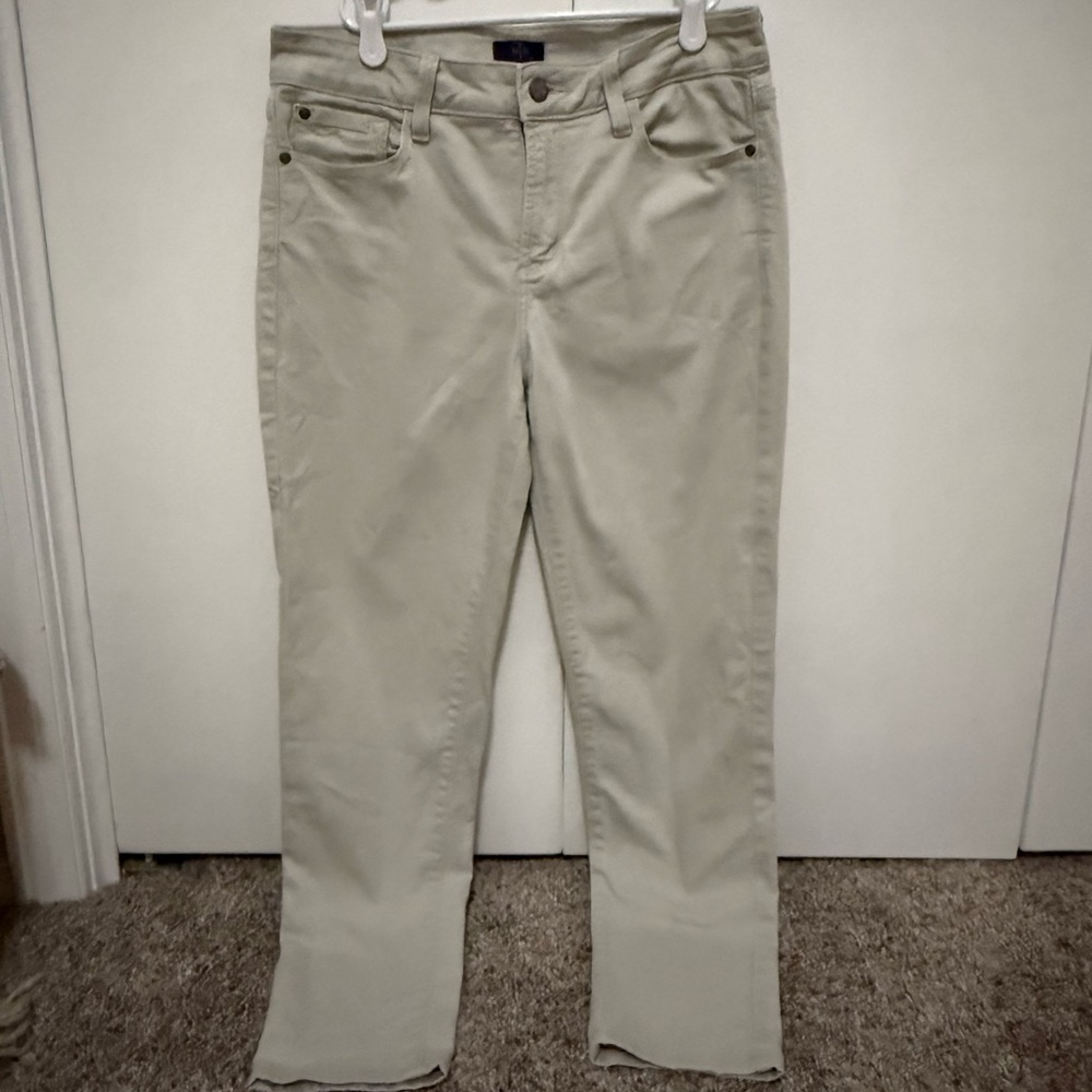 NYDJ Marilyn Straight Ankle Jeans in Feather, Size 8